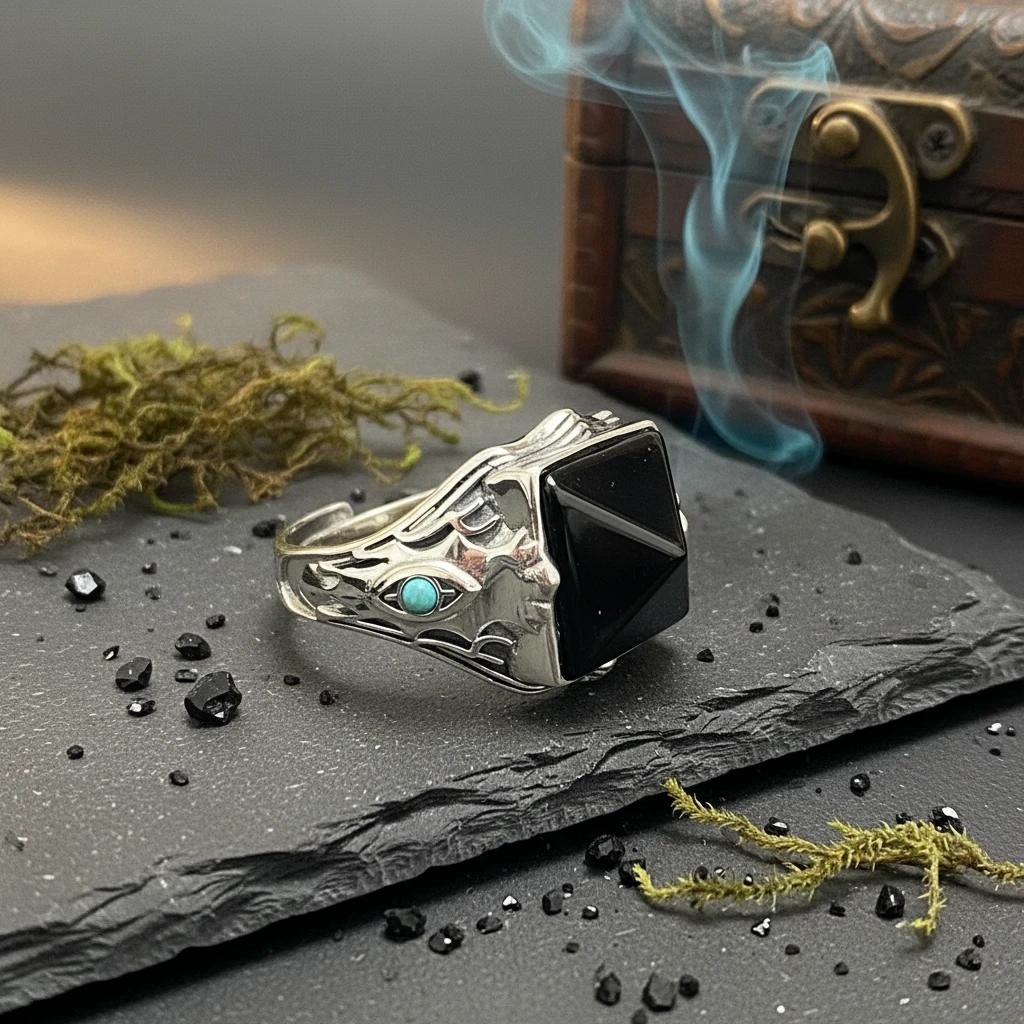 925银戒指 民族风镶嵌戒指 JZ00615