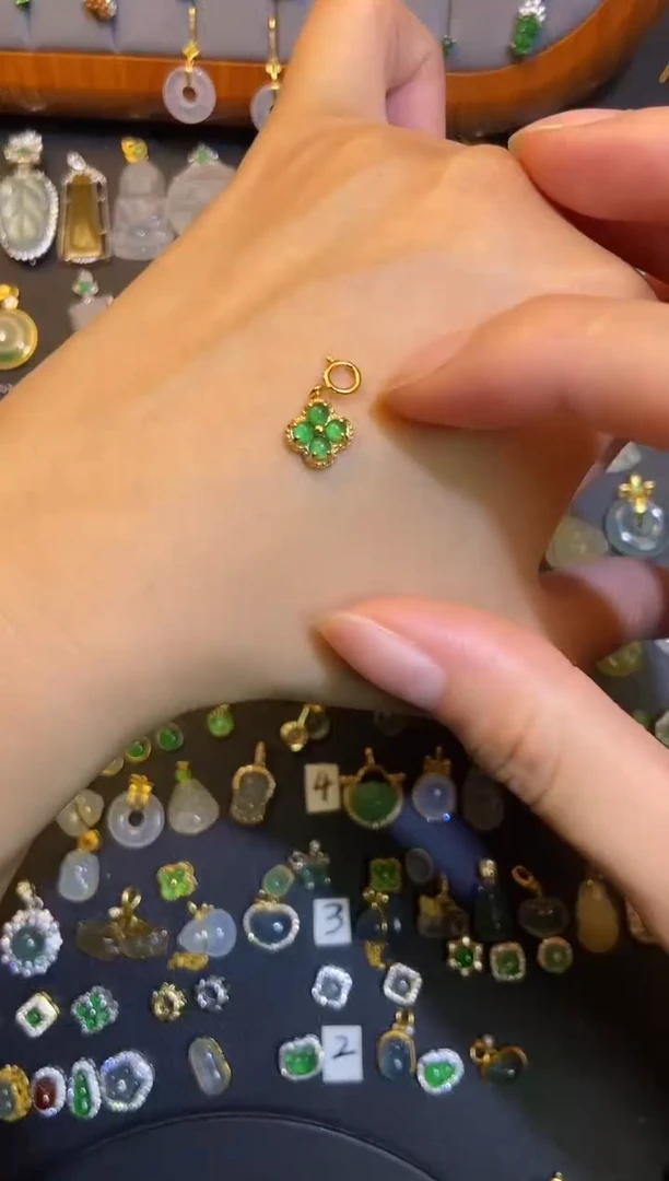 翡翠银S925镶嵌吊坠(不含链)1