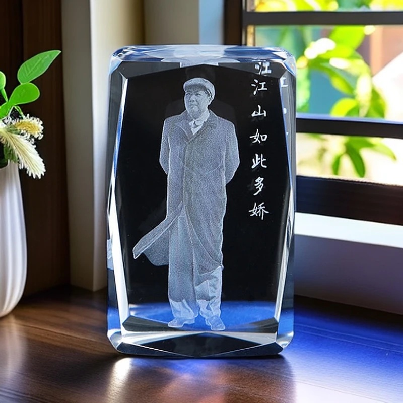 水晶摆件家居装饰工艺品伟人创意车内饰品高档生日礼物客厅纪念品