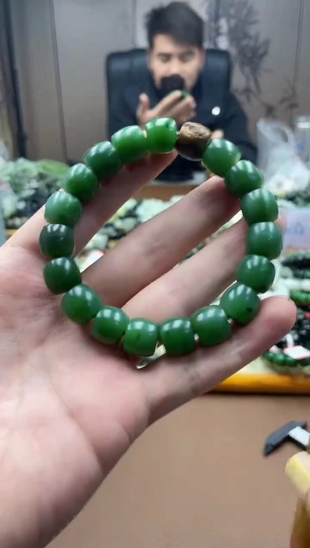 未镶嵌手串和田玉碧玉12直切