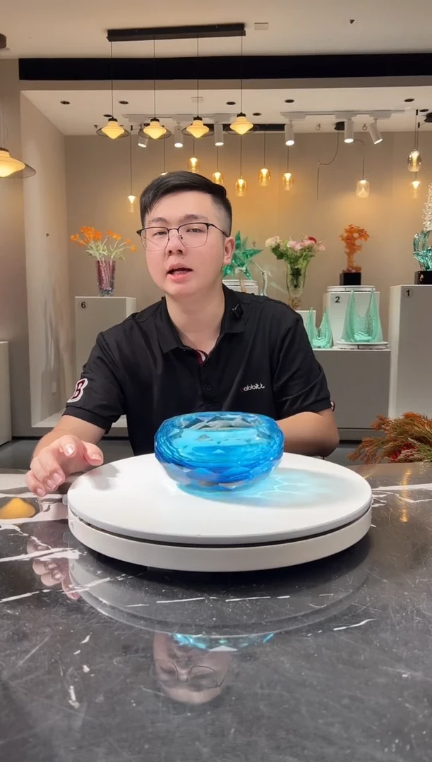 摆件巴比特美学-宝石蓝冷磨切面坚果碟