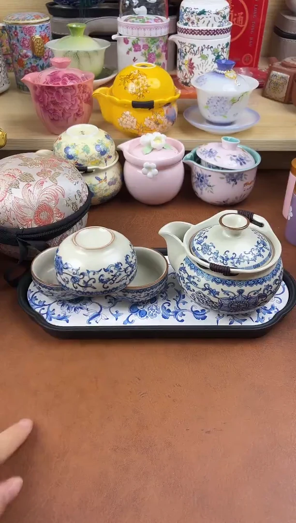 陶陶瓷茶具摆件旅行套组