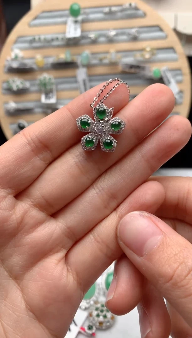 【闪购商品】翡翠项链银S925镶嵌3号