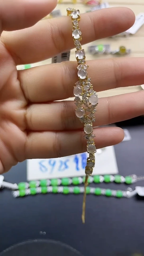 银S925镶嵌戒指翡翠翡翠 蛋面 银S925镶嵌