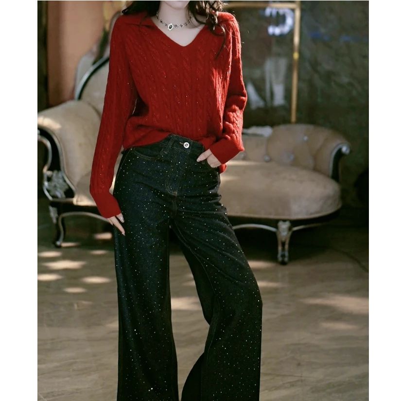 12.31【自由印记】重工气质牛仔阔腿裤