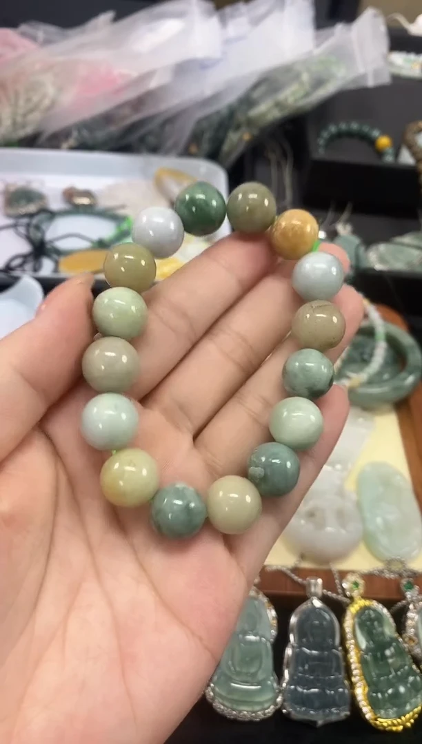 未镶嵌手链翡翠珠串