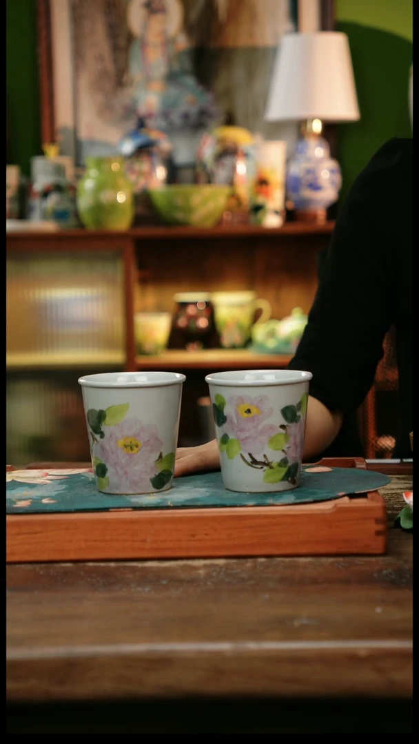 瓷片景德镇纯手工釉下彩精品茶具