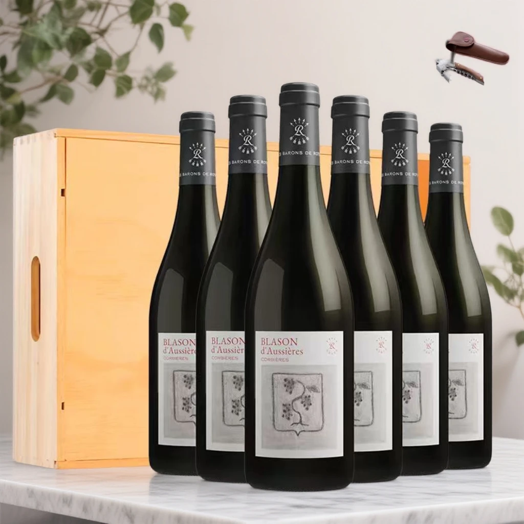 Lafite/拉菲奥希耶徽纹干红葡萄酒750ml*6瓶实木礼盒装海马刀YXT
