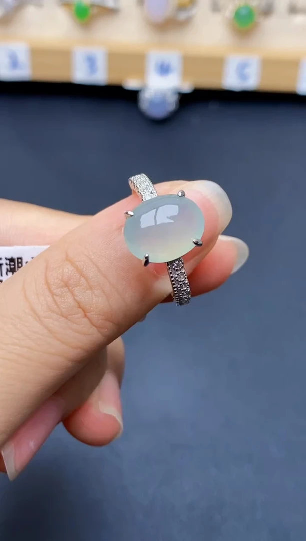 银S925镶嵌戒指翡翠5113