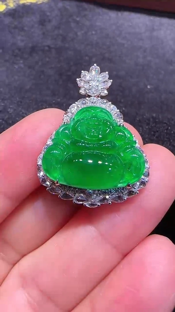 【闪购商品】翡翠颈饰18K金镶嵌总62800 分30000