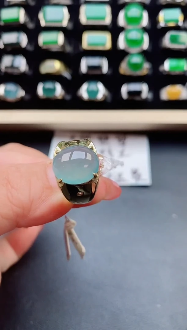 【闪购商品】翡翠戒指银S925镶嵌058050