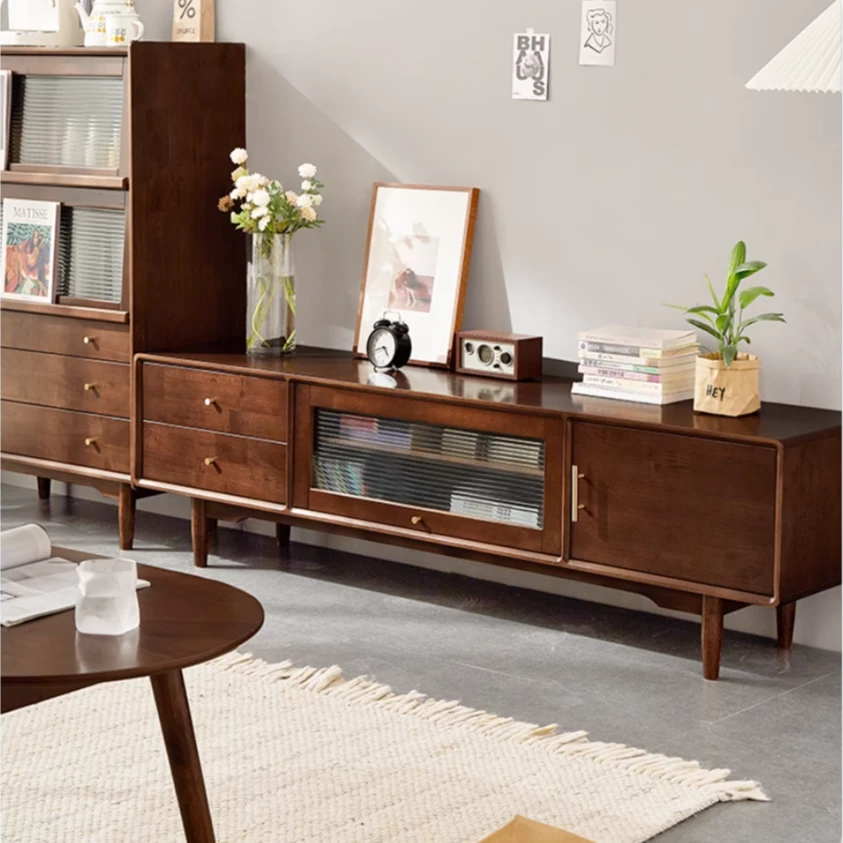 实木地柜电视柜客厅电视柜简约家具电视柜轻奢美式风格家用中式