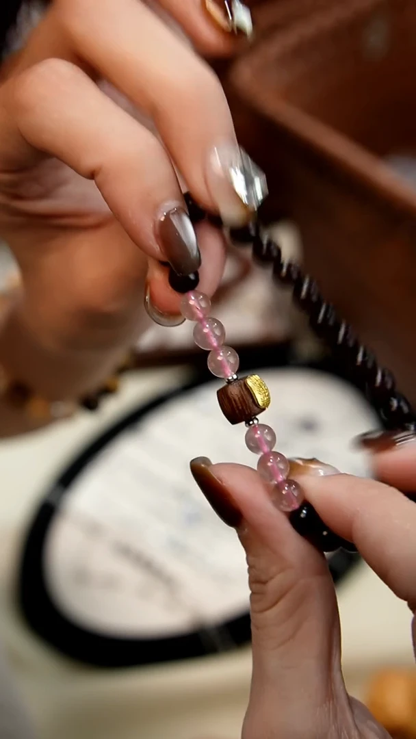 未镶嵌檀香紫檀（小叶紫檀）手串孤品手串-默认微瑕