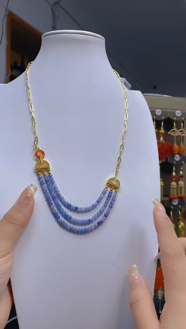 翡翠合金耳饰338翡翠锁骨链