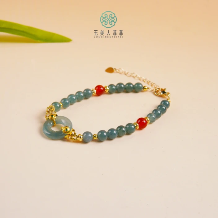 石惑珠宝#翡翠单圈圆珠约5mm+手串~多样性发一
