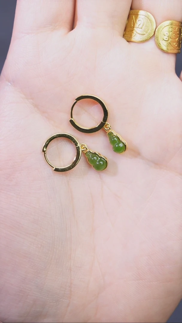 和田玉未镶嵌耳饰BY0712FZJT标644