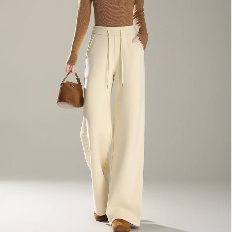 “暖宝宝“~360°无缝包边！六片裁剪~羊毛蚕丝窄版直筒裤！XX1275