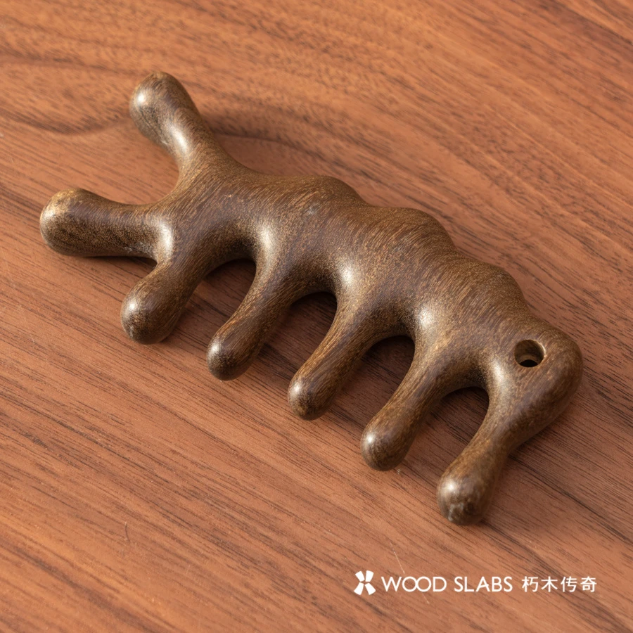 鱼骨实木可爱小梳子摆件