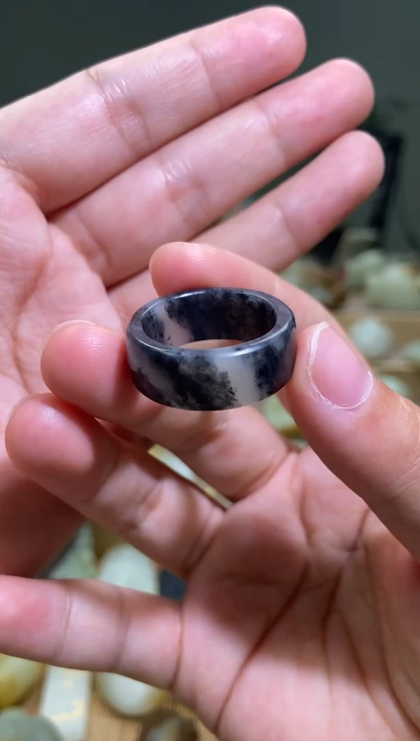 未镶嵌戒指和田玉新疆和田玉青花戒指 内径20