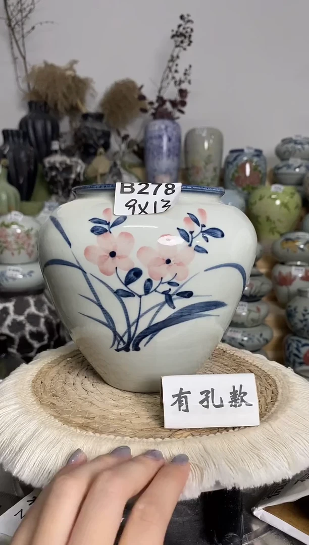 景德镇陶瓷花盆 B278 陶瓷制品 默认有点误差哦~