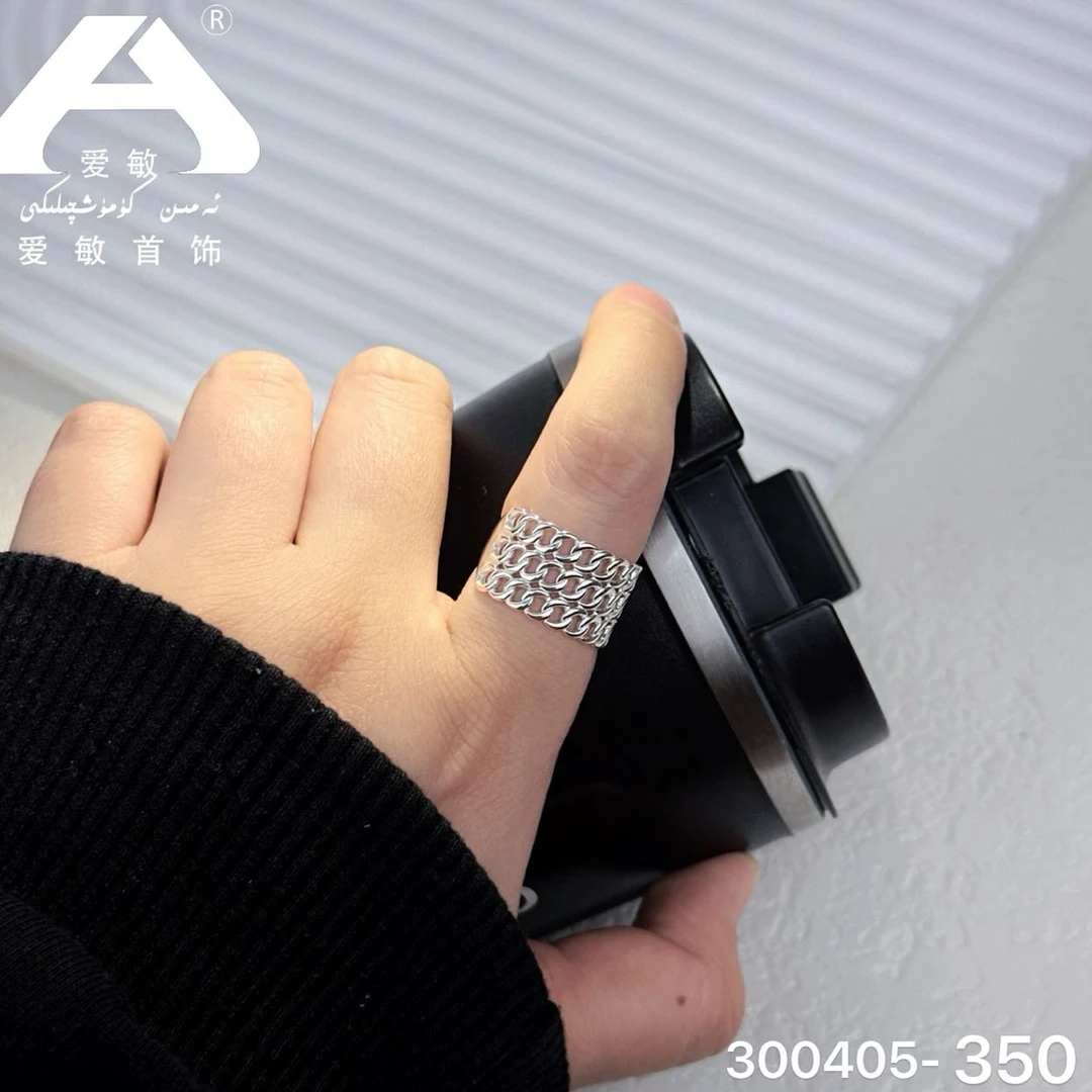 925银仿珍珠戒指 爱敏首饰银戒指300405