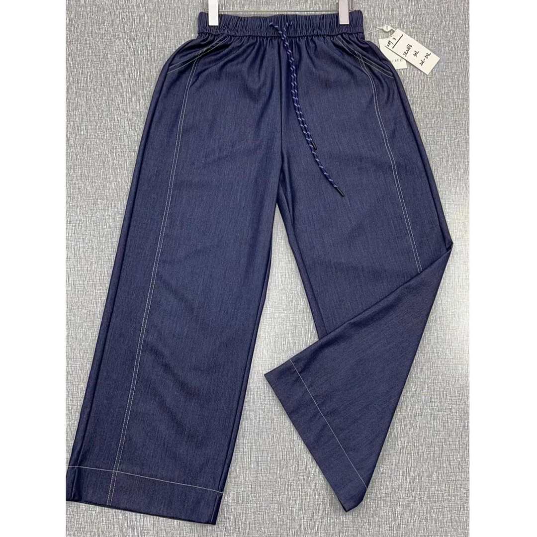 JR2666（聚水潭）薄款休闲裤紧腰流浪裤长裤轻职风直筒裤女士牛仔裤