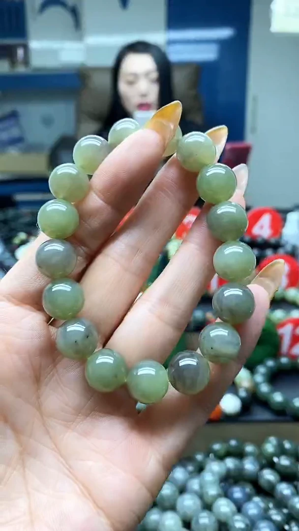 未镶嵌手串和田玉烟紫12