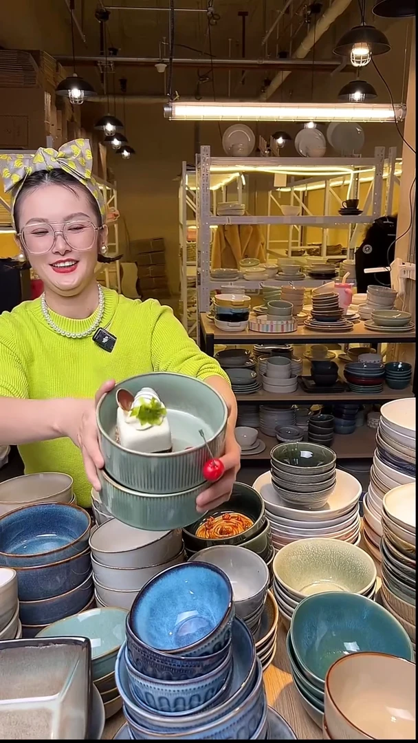 瓷71外贸尾货窑变釉下彩默认瑕疵