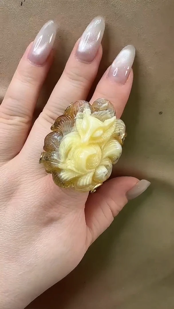 琥珀颈饰未镶嵌戒指