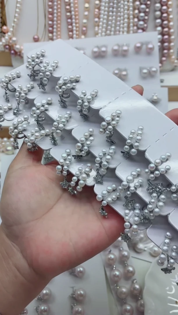 合金淡水珍珠耳饰多样性发其一，非无暇