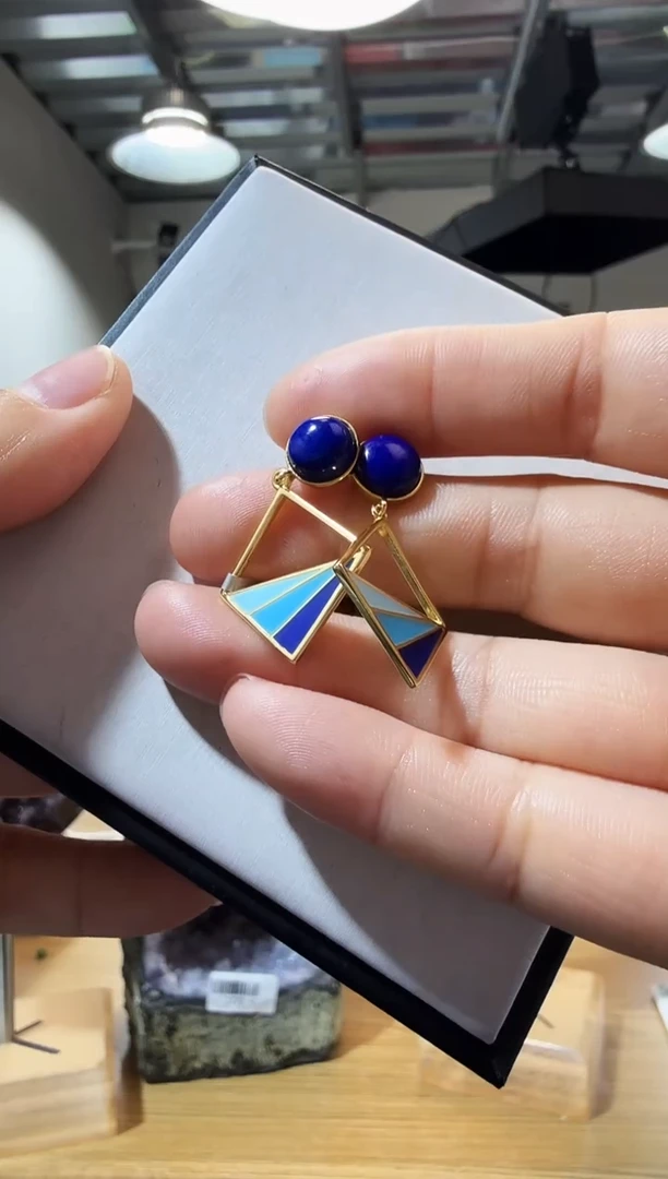 未镶嵌青金石耳钉优0214 多样性发一件