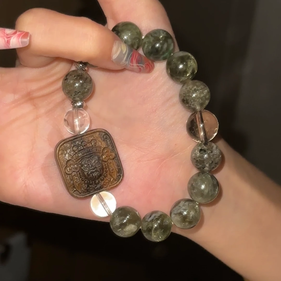 「蒸蒸日上」 绿祖母晶 绿幽灵手串