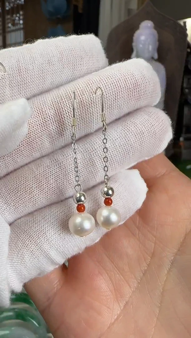 未镶嵌挂件翡翠耳饰