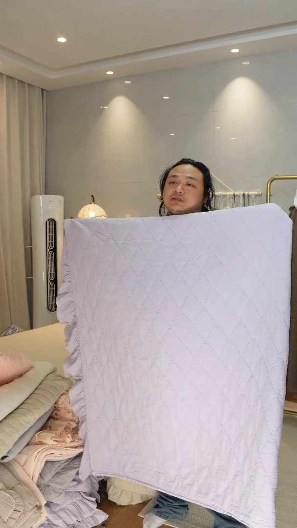 棉宽条加大被套紫色