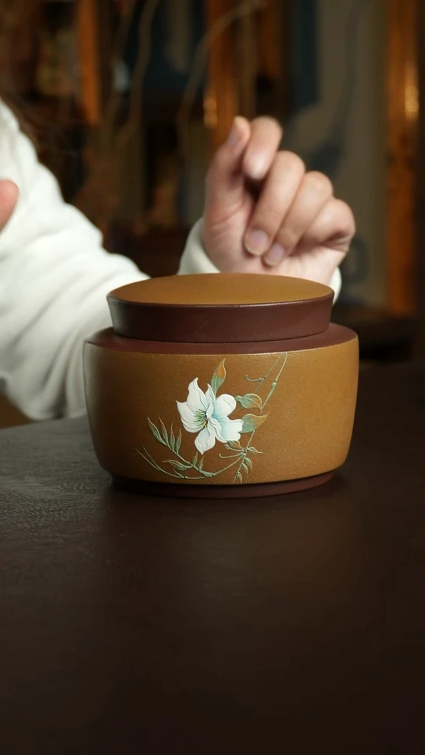 茶杯紫砂23号 茶叶罐150克 宜兴紫砂原矿作品