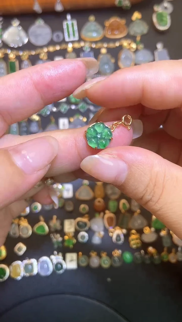 翡翠银S925镶嵌吊坠(不含链)1