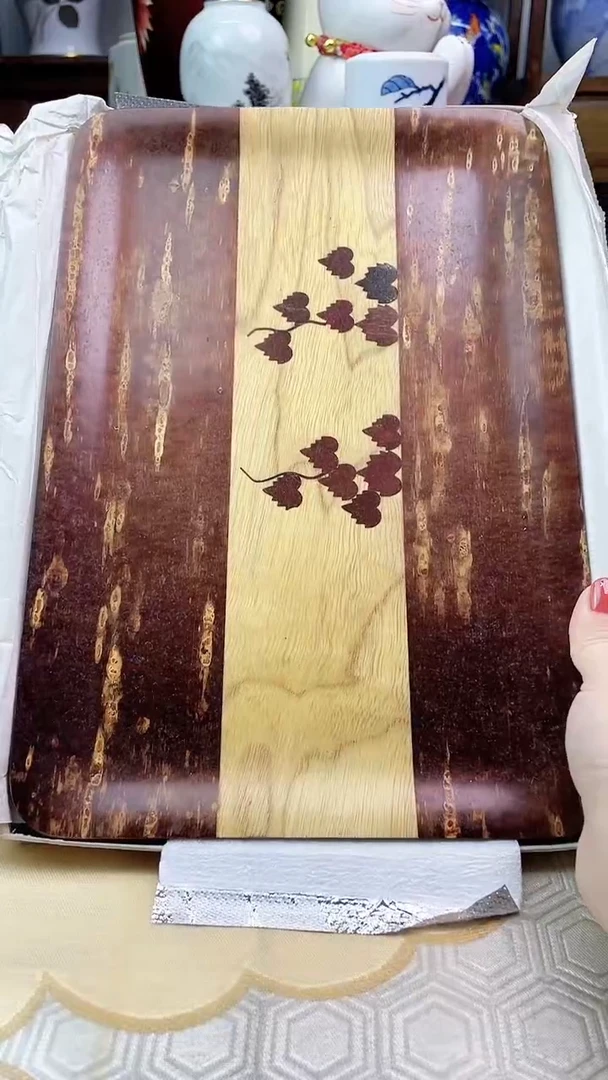 【闪购商品】盘樱皮细工实木茶盘