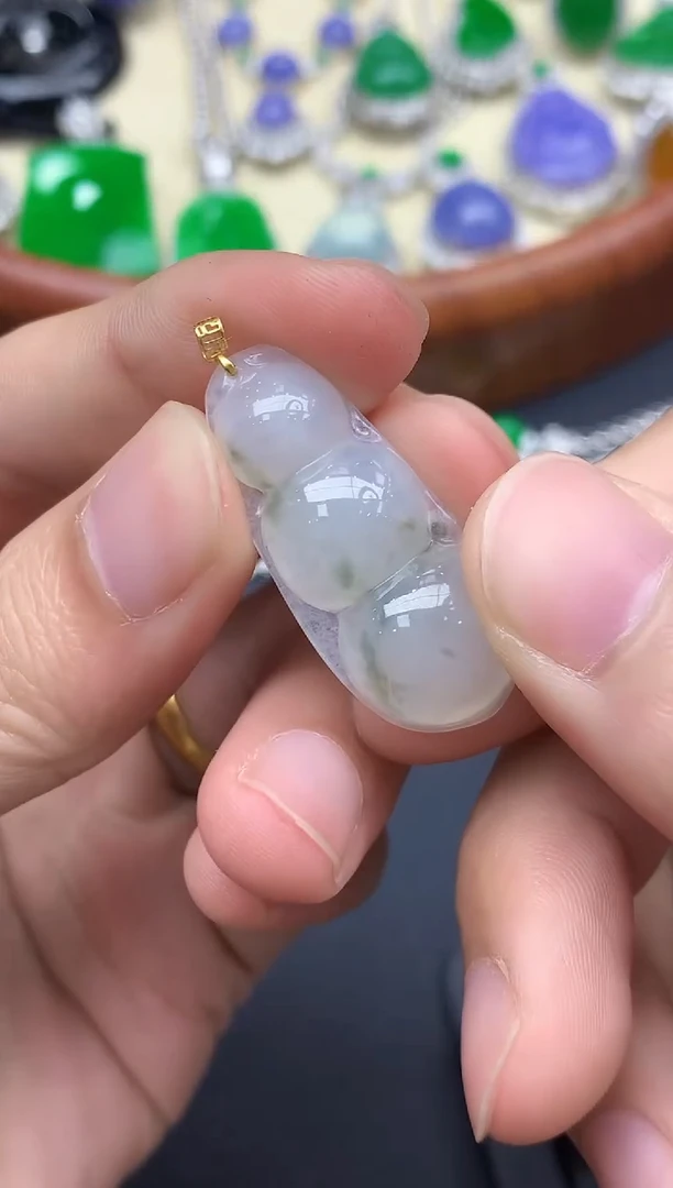 颈饰18K金镶嵌翡翠278-中国好珍宝