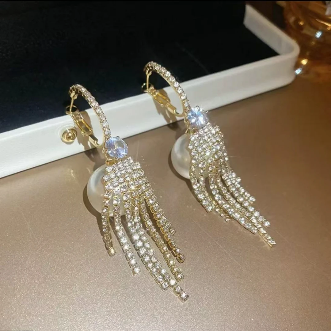 铜合金耳饰 耳环气质轻奢时尚百搭法式小众长款个性N2258