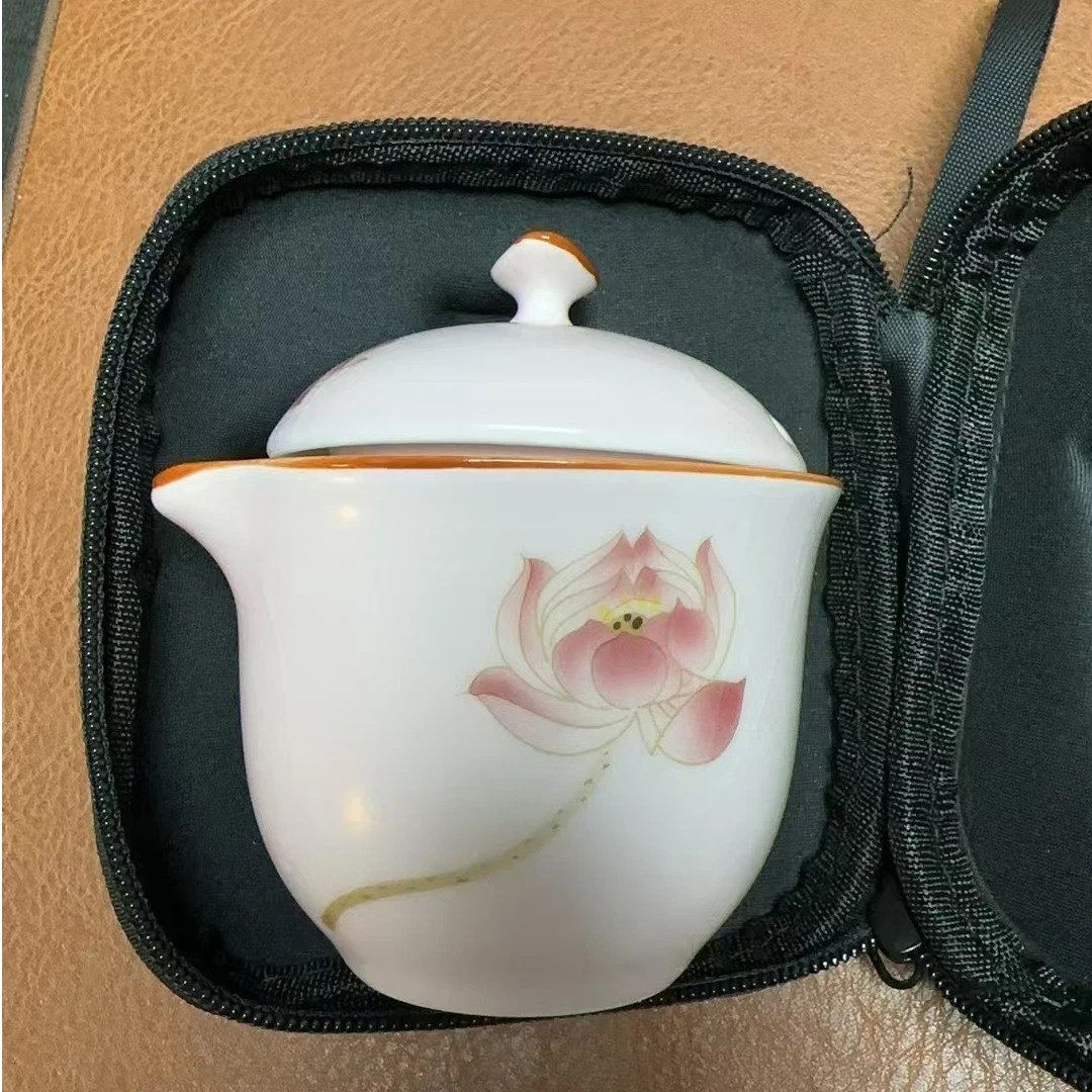【闪购链接】G293-荷花旅行茶具