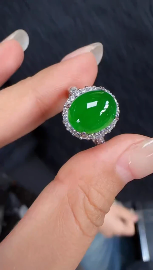 未镶嵌定制翡翠翡翠戒指9