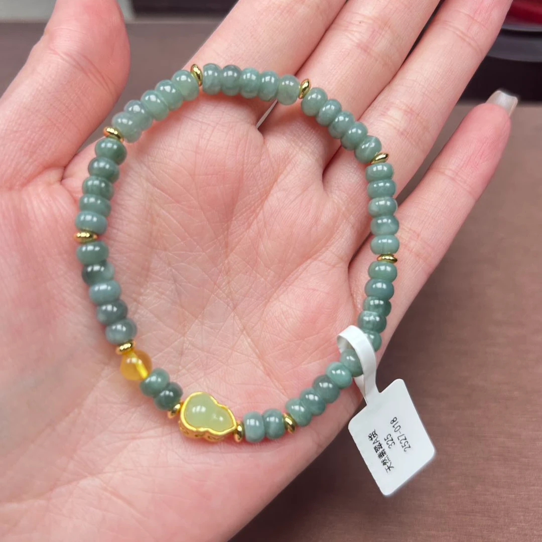 天然翡翠 蓝水翡翠手串 A货 325
