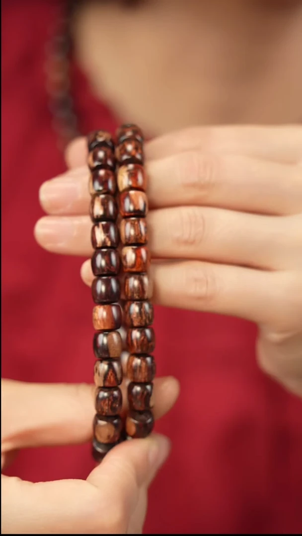 降真香手串/手链红降8x9直切锁骨链瑕疵-199