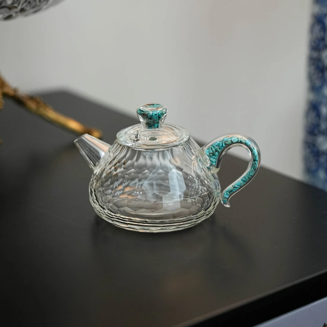 【奇居铜饰】绿松玲珑小品壶小茶壶咖啡壶花茶壶水壶