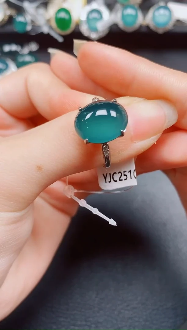 银S925镶嵌戒指翡翠翡翠