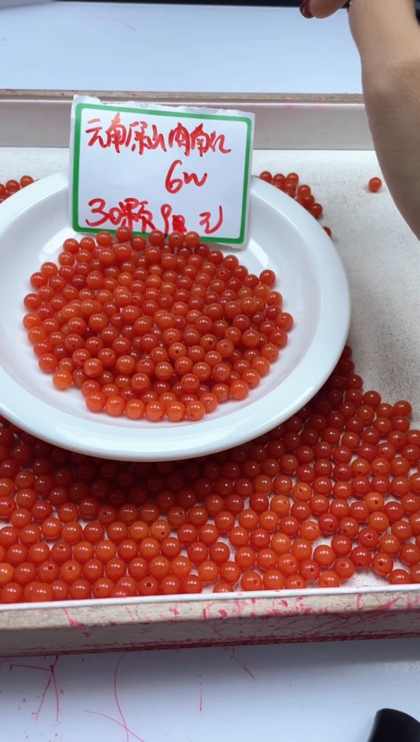 【闪购商品】玛瑙/玉髓颈饰未镶嵌w1548南红6mm*30颗