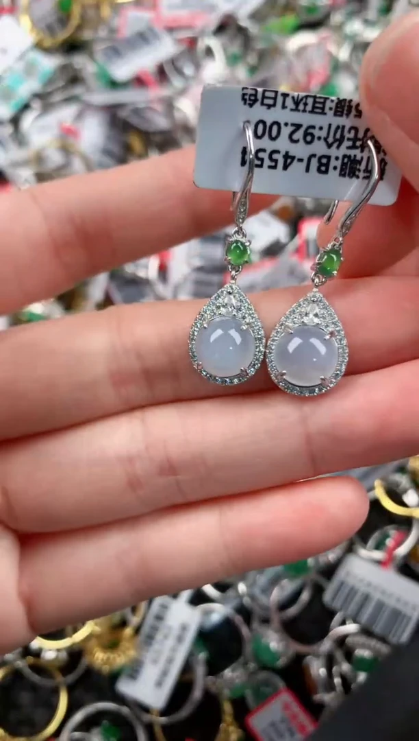 银S925镶嵌戒指翡翠222     1