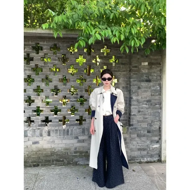 【赵小小&巴黎画报】7219 简约通勤经典廓形宽松显瘦休闲风衣外套女