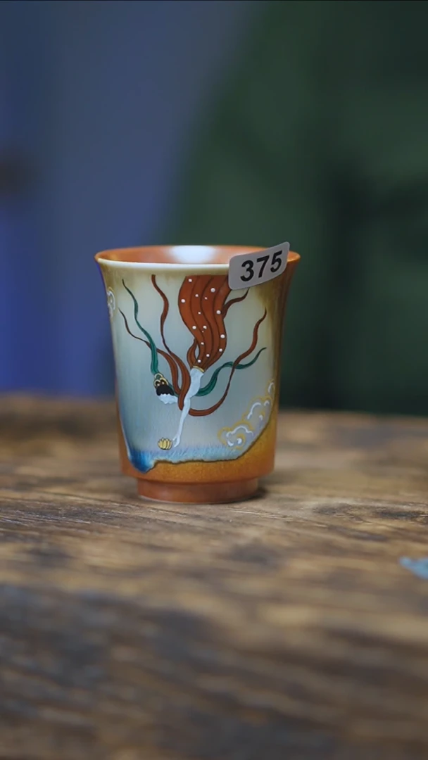 【闪购商品】375景德镇手绘飞天神女高杯