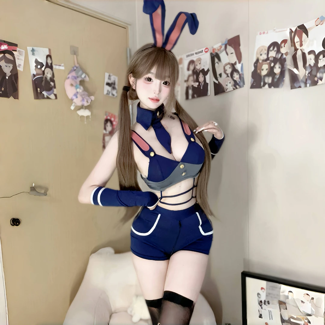 新款性感纯欲女佣制服约会战袍内衣午夜诱惑cos兔女郎巡查官套装
